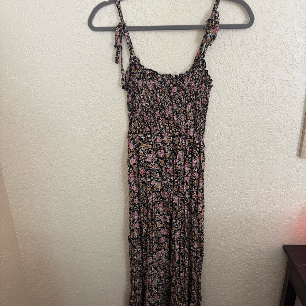 Pinkblush Black Floral Maxi Dress with Pink and Yellow Flowers